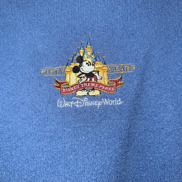RARE Disney 50 years of Disney theme parks embroidered pullover sweater - Picture 2 of 6